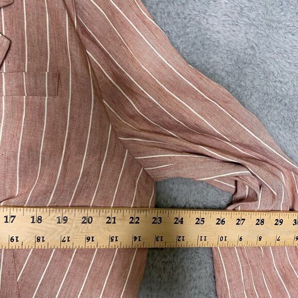 NWOT Soft Surroundings Womens linen blend striped blazer lightweight large - Picture 9 of 11